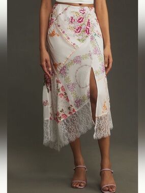 By Anthropologie Heirloom Bias-Cut Midi Skirt